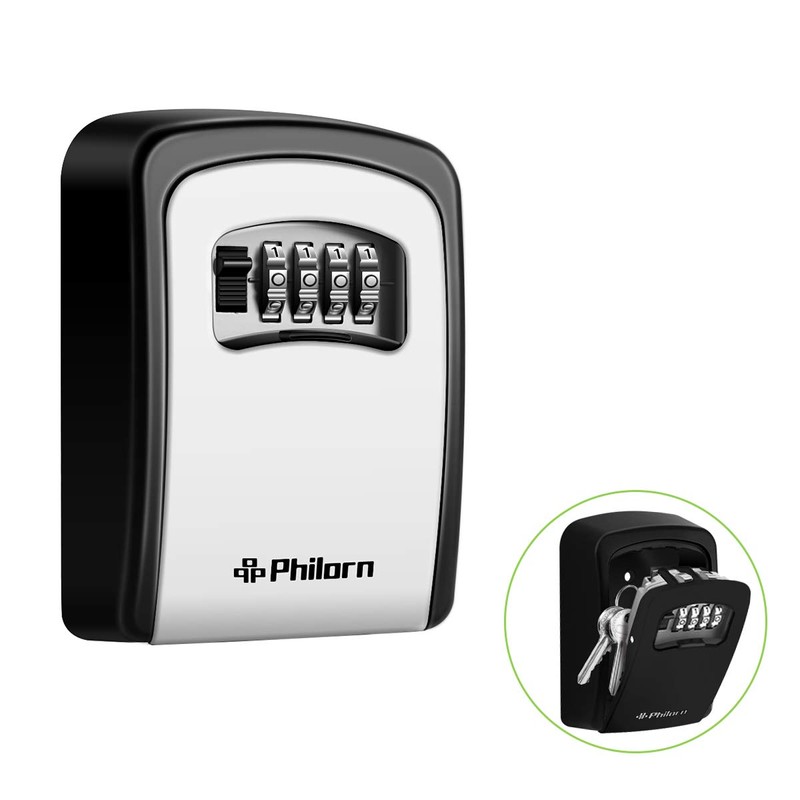 Philorn Key Lock Box with Shackle Portable Key Safe with