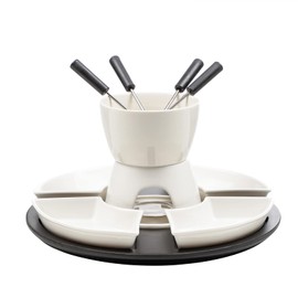Fondue Set 11 Pieces with Pot Warmer and Forks Haushalt International
