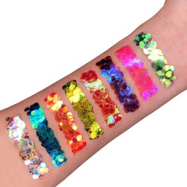 Iridescent Chunky Face & Body Glitter Gel by Moon Glitter - Purple - Cosmetic Festival Glitter Face Paint for Face, Body, Hair, Nails - 12ml