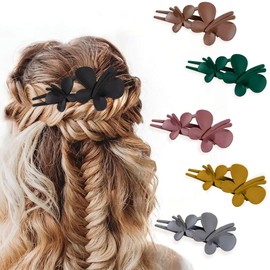 Hair Clip, 5pcs Butterfly Hair Clips for Girls, Women Barrette Hair Clips, Matte Elegant Hair Pin Clips for Women & Girls Fine Thick Hair (Style 2)