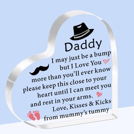SDOFY New Dad Gifts Dad to Be Gifts Daddy to Be Acrylic Plaque First Fathers Day Birthday Gifts