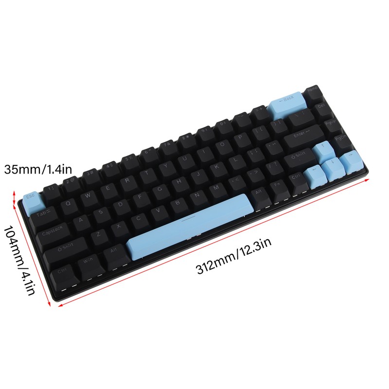 Mechanical Keyboard 68 Keys RGB Backlight Compact Wired Keyboard with