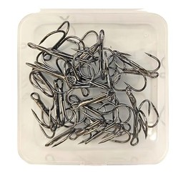 ELLYCIO Fishing Treble Hooks, High Carbon Steel Hooks Strong Sharp Round Bend for Lures Baits Saltwater Freshwater Fishing 25pcs/Box Size 1 (#1-25 Pack)