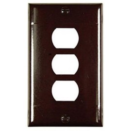 Legrand Pass & Seymour K3 Plastic Despard Opening Wall Plate, 1 Gang, Three Horizontal Opening, Includes Mounting Straps, Brown (1 Count)