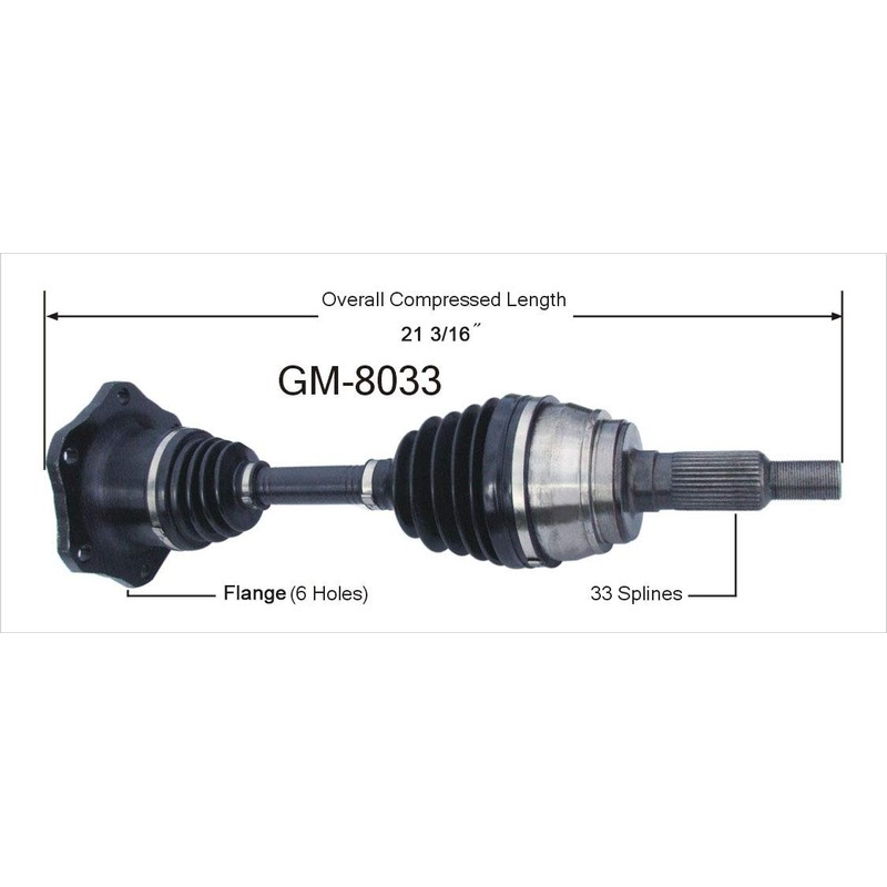 SurTrack GM-8033 CV Axle Shaft