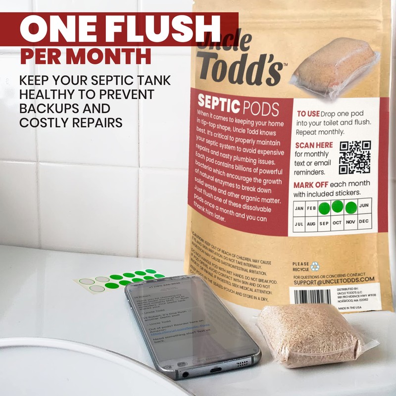 Uncle Todd's Septic Tank Treatment Pods - 12 Count One
