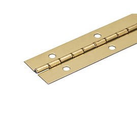 2', 3', 4', or 6' Lengths Nickel or Brass Plated 1 1/16" Continuous Hinge/Piano Hinge (Brass Plated, 2 FT)