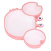 Crab Suction Plate with Suction Cup Base Silicone Divided Plate