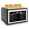 4 Slice Toaster Touch Screen, Stainless Steel Toasters Digital Timer,
