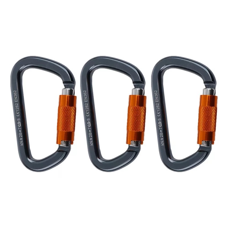 generic 3 Piezas 28kn D- Mosquetón Giratorio De Aluminio