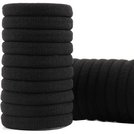 Large Seamless Hair Ties, Pack of 100, Black