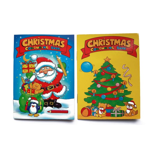 WF Graham 12 Mini Christmas Colouring Books A6 - Girl or Boys Party Bag Fillers
