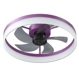 LKJYBG Ceiling Fan with Remote Control Memory Functions 21dB Low Noise 6 Adjustable Speeds Dimmable Led Ceiling Fan for Hallways Balconies Patios Purple