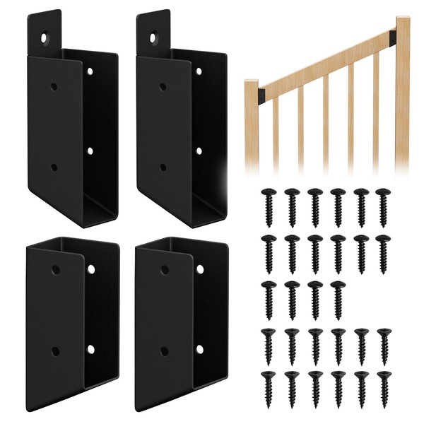 Mordx 2Pair 30° Stair Stainless Steel Deck Railing Brackets for