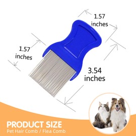 HESSION 6 Pack Flea Lice Combs Removal Dandruff Comb with Metal Teeth Double Sided Fine Combs Metal Teeth Flea Lice Combs for Pets Kids Adults (Random)