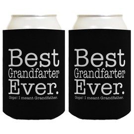 Father Day Gifts for Grandpa Best Farter Ever Oops I Meant Father Fathers Day Gift Ideas Funny Grandpa Gifts for Grandpa Gag Gifts 2 Pack Can Coolie Drink Coolers Coolies Black