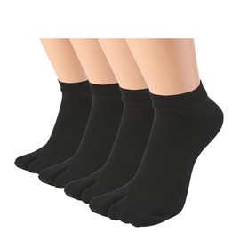 Civiczar Socks, 2 Toe Socks, Men's, Cotton, Men's, Sweat Absorbent, Quick Drying, Set of 4 Pairs, 16