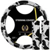 AUTOXBERT 3Pcs Cow Print Steering Wheel Cover Set 15Inch Wheel