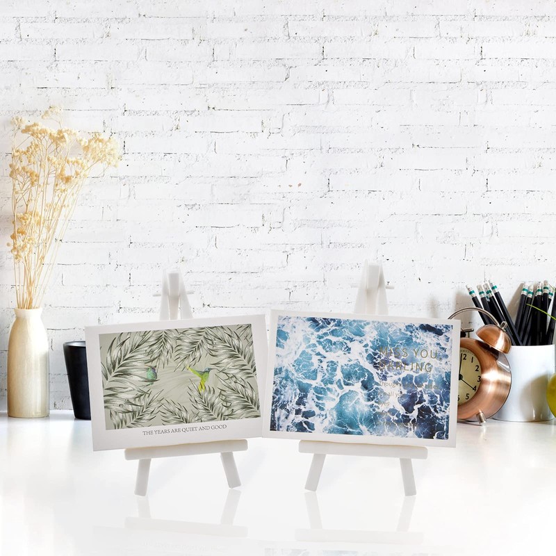 CRAFFANCY Mini Plastic Display Easel, 20 Pcs White Tabletop Art