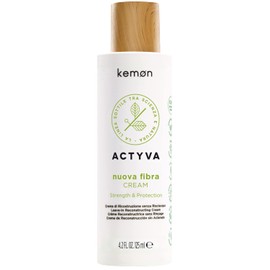 Kemon - Actyva New Fibra Cream, Restructuring Treatment Cream for Damaged Hair with Amaranth and Red Algae, No Rinse - 125 ml