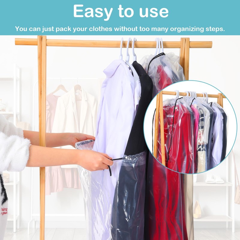 Huhumy Heavy Duty Garment Moving Bags 24'' x 40'' Large