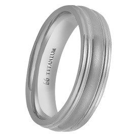 Boston Bay Diamonds Men's Titanium 6mm Comfort Fit Framed Channel Wedding Band Ring, Size 9