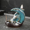 Reverse Flow Incense Burner Creative Home Decoration (Moon - Blue)
