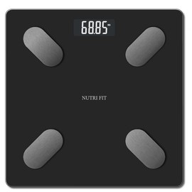 NUTRI FIT NUTRI FIT Smart Scale for Body Weight Body Composition Monitor, Bathroom Digital Weighing Scale with BMI, Body Fat, Muscle Mass, Large LCD Readings 150KG Black