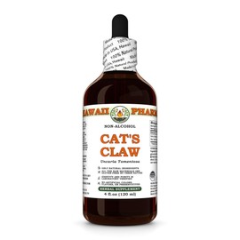 Hawaii Pharm Cat's Claw Alcohol-Free Extract, Glycerite for Joint Comfort, Immune Support, Promotes Cellular Vitality, Eases Digestion, Helps Maintain Blood Pressure Balance - 4 fl.oz