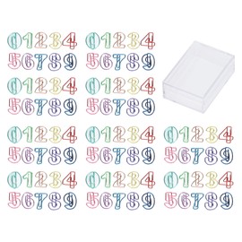 100Pcs Number Shape Paper Clips Funny Cute Rich Colors Bookmark Strong Clamping Fancy Paperclips