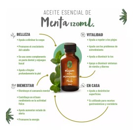Oleum Vitae Aceite Esencial 100% Puro De Menta 120ml