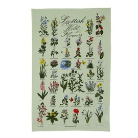 BRAW CLANS TARTANS Cotton Tea Towel - Pack of 2 - wild flowers Design | Traditional Scottish Heritage Kitchen Accessory | 100% Cotton | Versatile & Durable | 48x76 cm Size