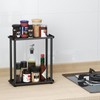2 Tier Small Spice Rack Organizer for Kitchen Countertop Black