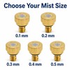 Atomizing Misting Nozzles for Garden Misting - Durable Brass Fine