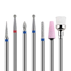 GreenLife 7pcs Nail Drill Bits Kit Emery Diamond Bit Set A Electric Nail Drill Bits Grinding Cutters