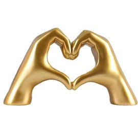 Gesture Decorative Statue, Modern Art Sculpture, Desktop Decor for Home, Office, Wedding (Golden) (Golden)