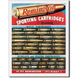 Remington CARTRIDGES TIN Gun Sign with Free Surprise Gift Magnet