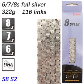 DJC Bike Chain 6 7 8 Speed for Road Bike MTB Mountain with Quick Link YBN for Shimano Sram System and KMC