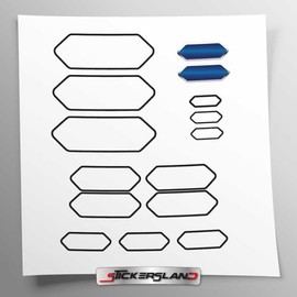 Stickersland® Sticker Set Compatible with Shoei Black Sponsor Helmet, Sticker for Motorcycle Frame Trim, Vinyl Sticker, Easy to UV, Print