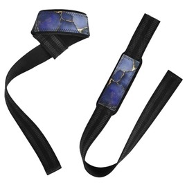 Mármol azul real gris correas de levantamiento de fitness de 26 pulgadas, antideslizantes, resistentes correas de entrenamiento para levantamiento de pesas, levantamiento de peso, ejercicio