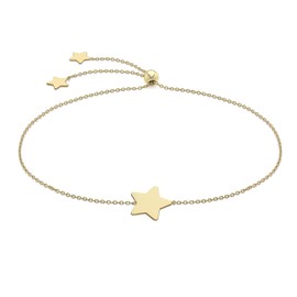Carissima Gold Women's 9 ct Yellow Gold 9.6 x 10 mm Star Adjustable Slider Bracelet 23 cm/9 Inch