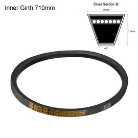 sourcing map B-28 V-Belts 28" Inner Length, B-Section Rubber Drive Belt