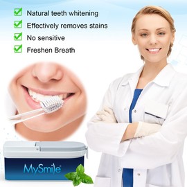 MySmile Polvo de dientes para blanquear los dientes Pasta de dientes en polvo para blanquear los dientes, Blanqueador de dientes Eliminador eficaz de manchas de café