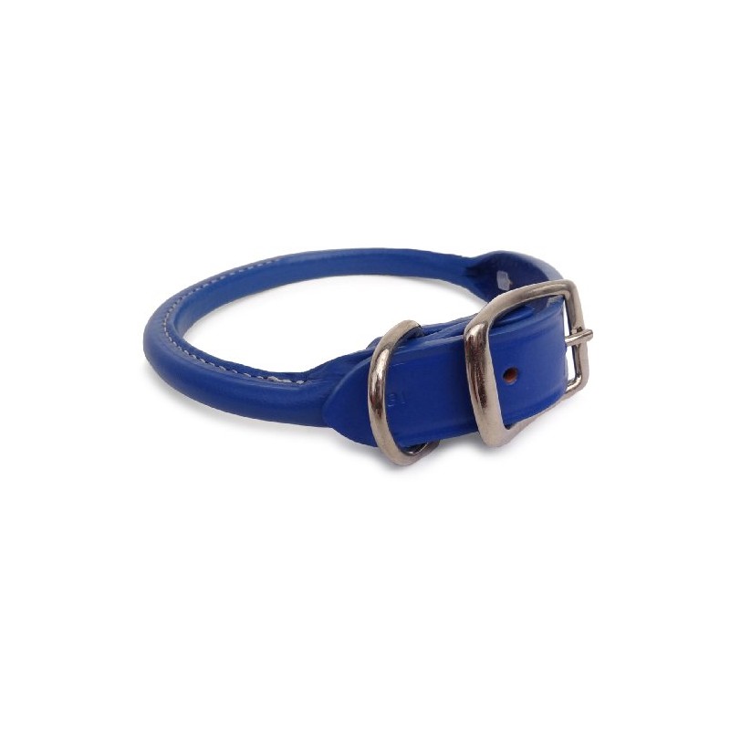 Auburn Leathercrafters Rolled Dog Collar - Royal Blue - 10