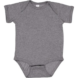 RABBIT SKINS Baby Soft Fine Jersey Short Sleeve Bodysuit (4424) Granite Heather, 24M