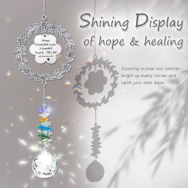 Thank You Gifts for Women, Sun Catcher Present with Engraved Thank You Message, Hanging Crystal Suncatcher for Friend Family Teacher, Unique Friendship Appreciation Gifts