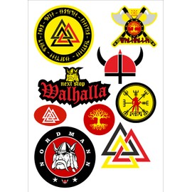 Daged Walhalla Sticker Card Pack of 9 - Car, Motorcycle, Biker Flag, Vinyl AK