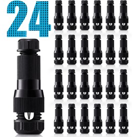 SUNVIE Low Voltage Wire Connector for Landscape Lighting Outdoor 12-14 Gauge Cable Connectors Work with Malibu Paradise Moonrays and Other Outdoor Lighting (24 Pack)