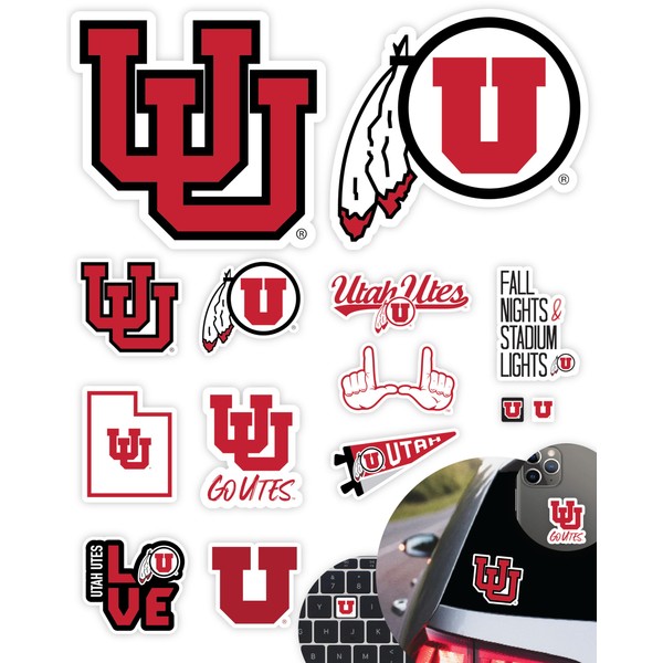 University of Utah Stickers (14 Stickers) 2 Large 5" for