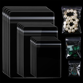 Clabby Clear Pvc Jewelry Bags Plastic Transparent Jewelry Rings Earrings Packing Storage Pouch Anti Tarnish Zip Lock Bags for Holding Jewelries, 2 X 2.8 Inch, 2.8 X 4 Inch, 3.5 X 5 Inch(240 Pieces)
